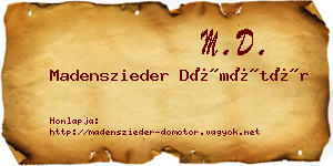 Madenszieder Dömötör névjegykártya